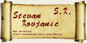 Stevan Kovjanić vizit kartica